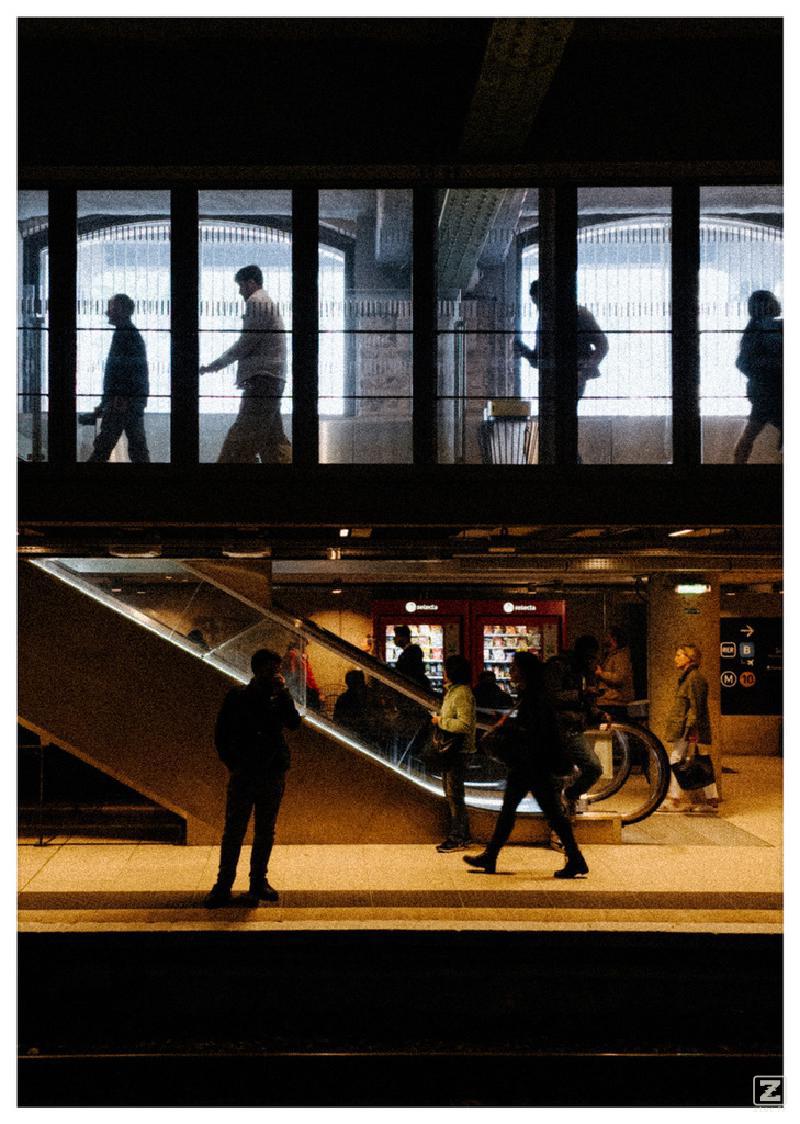 View of Saint-Michel–Notre-Dame platform with two level. One lighted artificially under another one lighted by natural light from outside.
https://www.flickr.com/photos/ztec/53759218461/
Albums: www