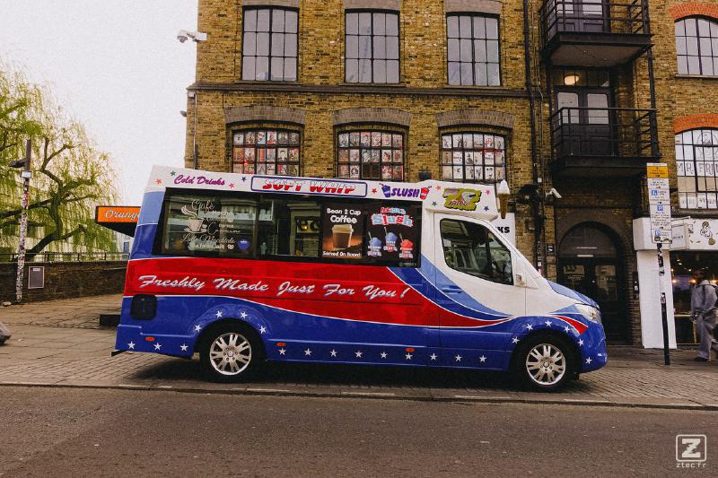 An Ice truck in the street
