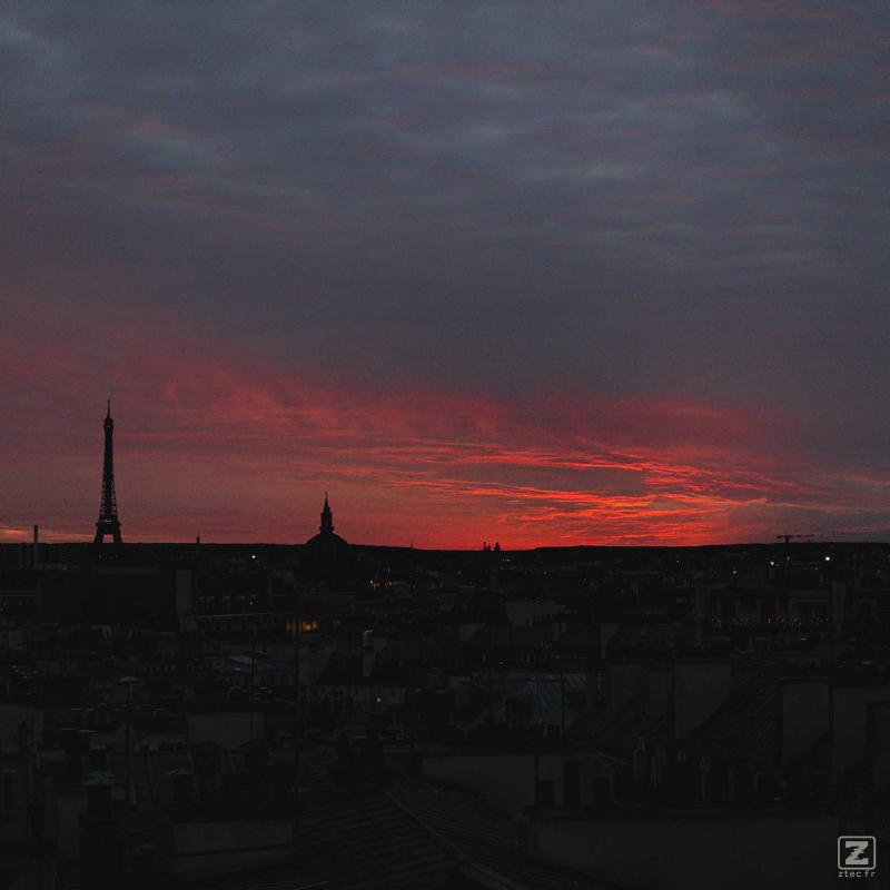 Paris clouds on sunset