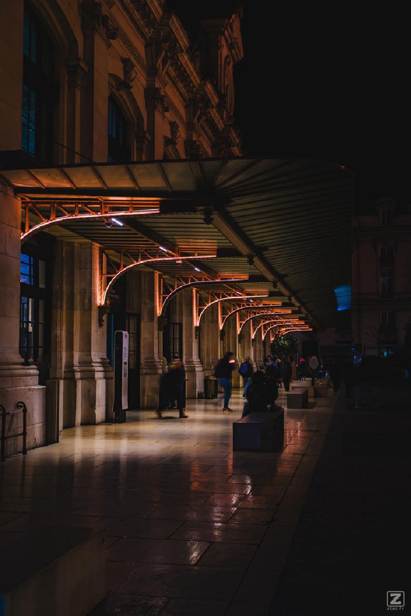 Bordeaux central train station by night