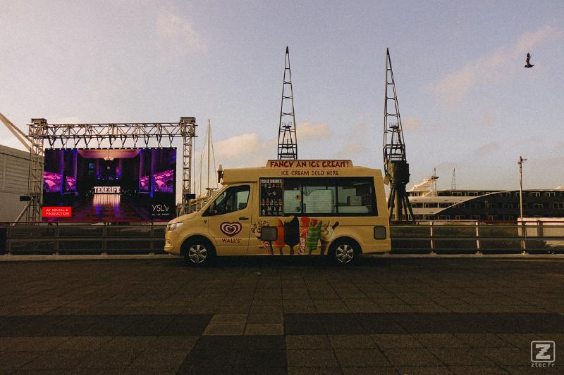 An Ice truck in the street