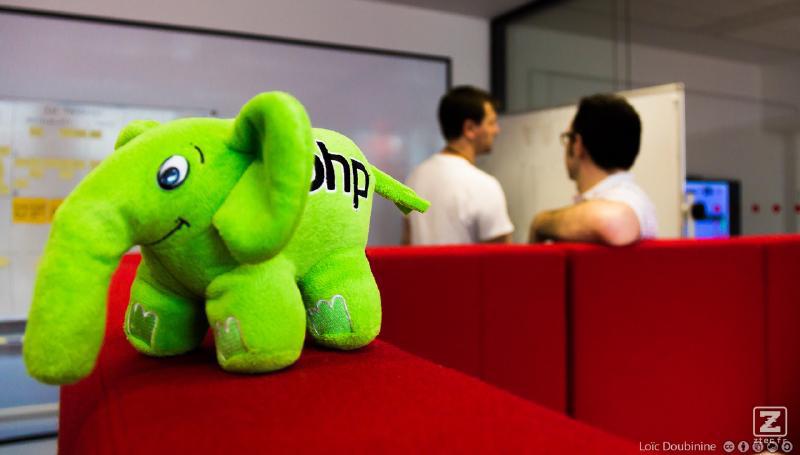 Workers too busy to see the green elePHPant walking on this strange red stuf !
https://www.flickr.com/photos/ztec/9204770134/
Albums: Php