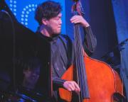 Shimpei Ogawa playing double bass