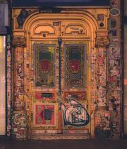 A stickers covered golden door