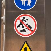 A forbidden to play sign in an airport