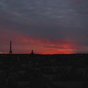 Paris clouds on sunset