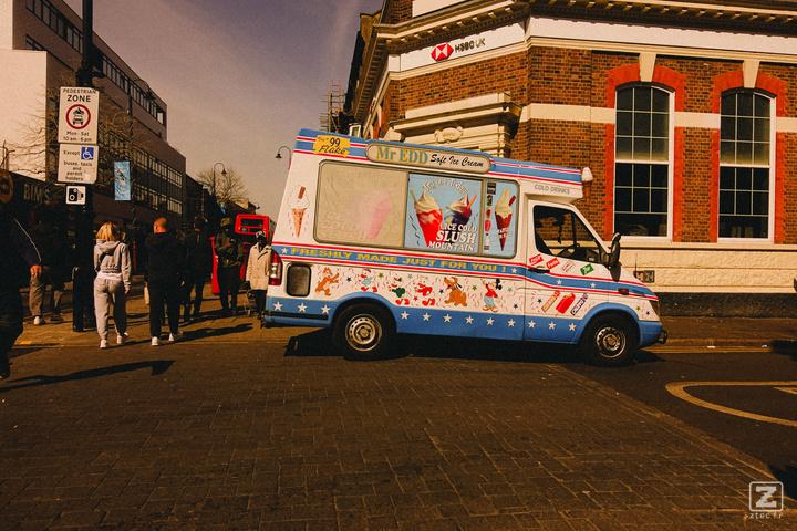 An Ice truck in the street