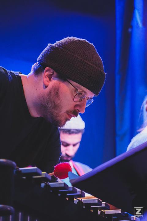 Alexis Valet playing Vibraphone with Pablo Aguste on the back