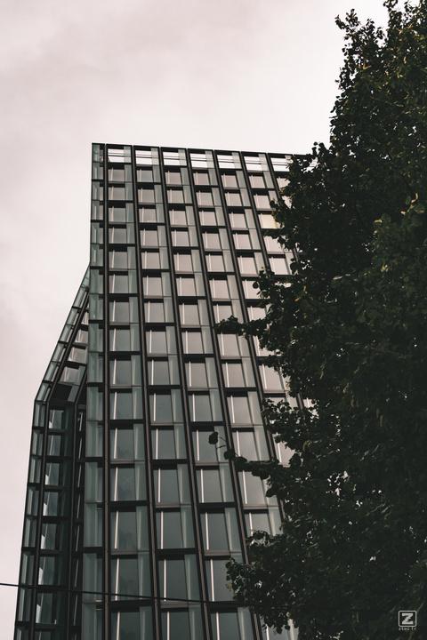 A glass building in Hamburg