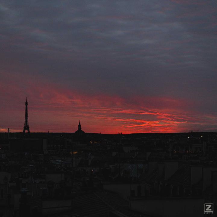 Paris clouds on sunset