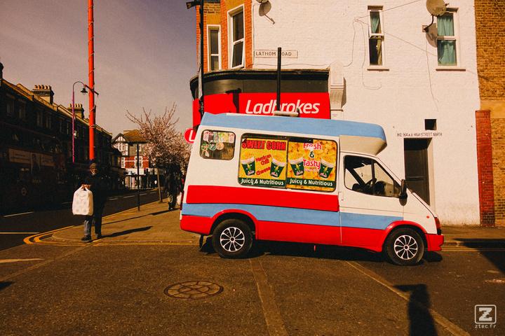 An Ice truck in the street