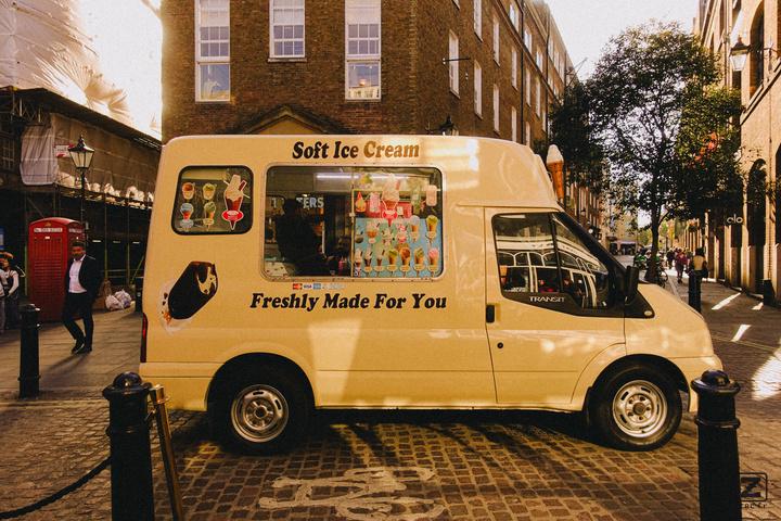 An Ice truck in the street