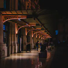 Bordeaux central train station by night