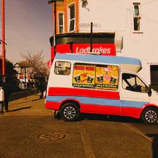 An Ice truck in the street