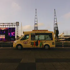 An Ice truck in the street