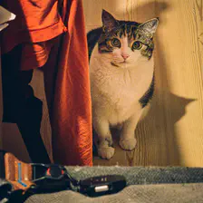 A cat looking at the camera