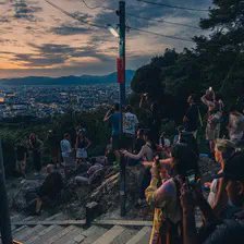 Lots of tourist taking picture of the sunset