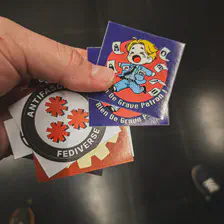 RDGP stickers from FOSDEM