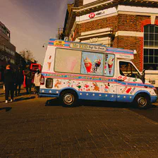 An Ice truck in the street