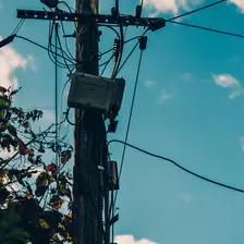 Electric pole with transformation box