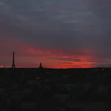 Paris clouds on sunset